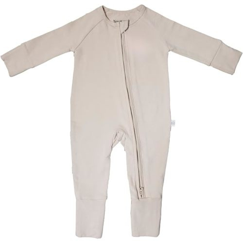 Organic Cotton Baby Romper, Pajamas & Loungewear for Baby, Sizes Newborn - 12-Months Gender Neutral Essentials - 3-6 Months - Sand
