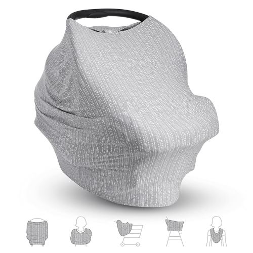Munchkin® 5-in-1 Baby Car Seat Cover – Versatile Nursing Cover Up for Breastfeeding, High Chair and Carrier Protection with XtraGuard™ Silver-Ion Technology, Grey