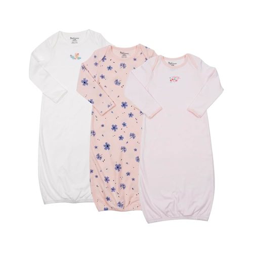 Newborn Unisex Baby Boys Girls Cotton Sleeper Gown Nightgown Sleepsuits with Hats, 0-3/0-6 Months