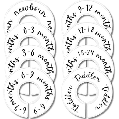 Eli with Love Baby Closet Dividers (Original) – Set of 8 Baby Closet Size Dividers – Ideal Baby Clothes Dividers for Closet – Helps Organize Nursery Closet Hangers by Size/Age
