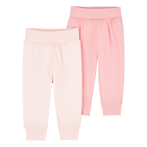 Baby Girl 2-Pack PurelySoft Pull-On Pants - Pink