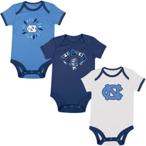 Ncaa North Carolina Tar Heels Infant Boys' 3pk Bodysuit - 6-9m