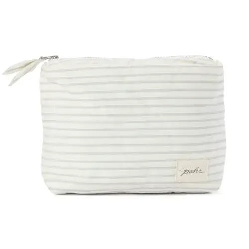On The Go Pouch- Stripes Away Pebble Grey