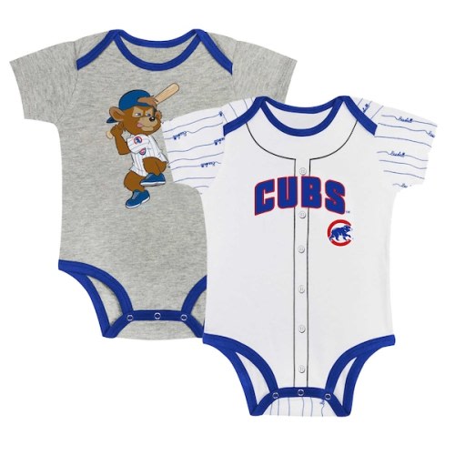 Chicago Cubs Newborn & Infant Two-Pack Play Ball Bodysuit Set - Gray/White