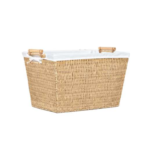 Better Homes & Gardens Resin Poly Rattan Laundry Basket with Fabric Liner for Adults 24.80 IN L x 16.93 IN W x 16.34 I H