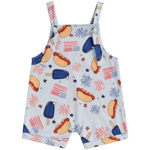 Rtnnsbbfcm 4th of July Baby Boy Girl Outfit Stars Stripes Romper Fourth of July Overalls Infant Memorial Day Clothes