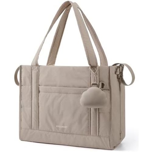 BAGSMART Diaper Bag Tote Puffer, Hospital Bag for Labor Delivery with Pacifier Case, Lightweight Baby Bag for Travel, Work