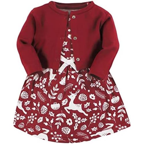 Touched by Nature Baby Girl Organic Cotton Dress and Cardigan