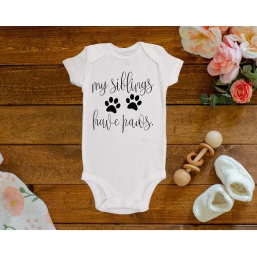 My Siblings Have Paws Onesie©/Bodysuit
, 0-3 Gerb. / 3M Cart. US kids' numeric
