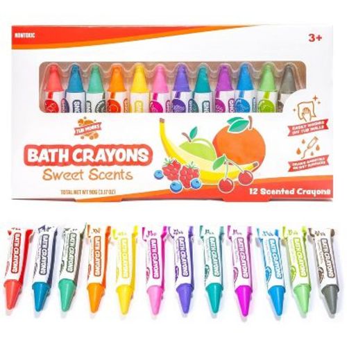 Tub Works Sweet Scents Smooth Bath Crayons Bath Toy, 12 Pack