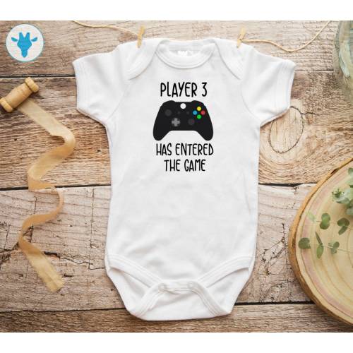Player 3 Has Entered The Game Onesie® - Funny Baby Clothes - Baby Shower Gift - Baby Xbox Clothes - Funny Baby Onesie - Cute Baby Clothes