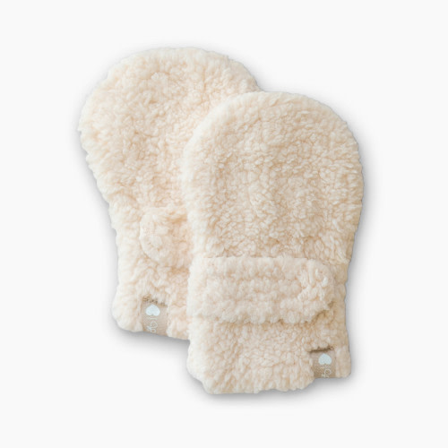 Goumi Kids x Babylist Fleece Baby Mitts - Oat, 0-3 M