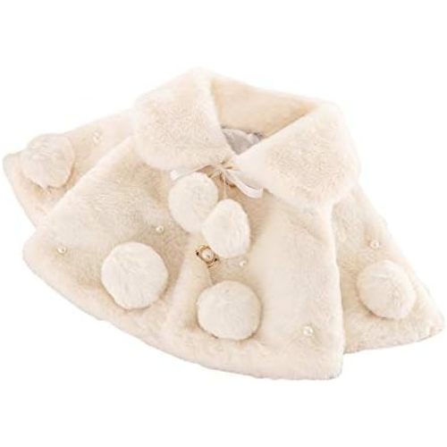 Toddler Baby Girl Winter Fur Coat Jacket Cloak Thicken Shawl Snowsuit Outerwear Clothes