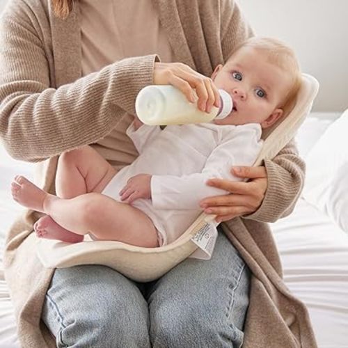 Baby Feeding Support Seat, Ergonomically Designed for Breast & Bottle Feeding, Lightweight, Firm Core & Soft Cotton Surface, Made in Korea, Fits Babies 1-4M & Head-to-Hip Up to 16 inch