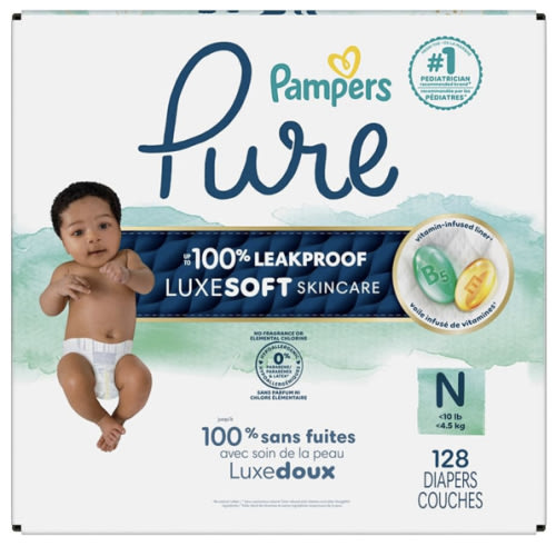 Pampers Baby Diapers - Swaddlers - Size 0, 84 Count, Ultra Absorbent Disposable Newborn Diaper