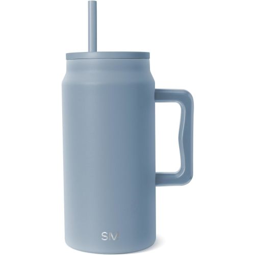 Simple Modern 50 oz Mug Tumbler with Handle and Straw Lid | Reusable Insulated Stainless Steel Large Travel Jug Water Bottle | Gifts for Women Men Him Her | Trek Collection | 50oz | Blue Dune