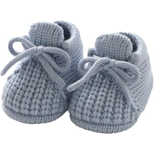 DovFanny Baby Booties Newborn Baby First Shoes Cozy Warm Knit Soft Booties for Toddler Infant Boy Girl