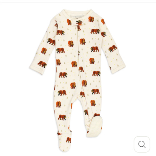 Organic 2-Way Zipper Footie in Brown Bear – L'ovedbaby