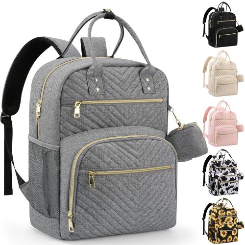 Diaper Bag Backpack,Baby Essentials Diapers Bag with Pacifier Case,Multipurpose Stylish Large Capacity Travel Backpack for Baby Girl/Boy(M-Gray)