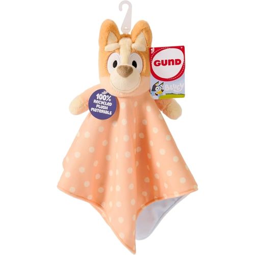 GUND Bingo Sustainably Soft Plush Lovey, Made with Recycled Materials, Baby Blanket with Stuffed Animal, Orange, 13”
