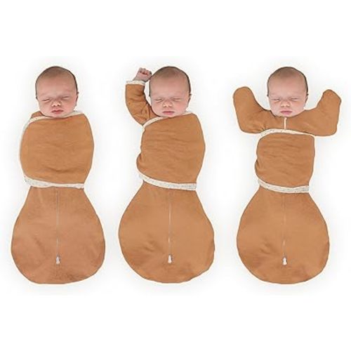 SwaddleDesigns 6-way Omni Swaddle Sack Arms Up Swaddle for Newborn, More Options to Calm Startle Reflex, Improves Sleep, Easy Transition Baby Sleep Sack, Small, 0-3 month, Heathered Butterum