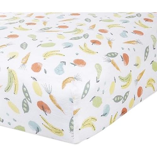 aden + anais Essentials Classic Crib Sheet, 100% Cotton Muslin, Super Soft, Breathable, Tailored Snug Fit, Farm to Table