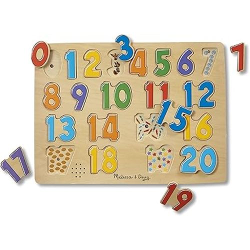 Melissa & Doug Numbers Sound Puzzle - Wooden Puzzle With Sound Effects (21 pcs)