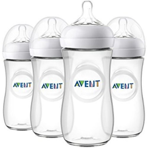 Philips Avent Natural Baby Bottle, Clear, 11 Oz, 4pk, SCF016/47 - 4 Pack
