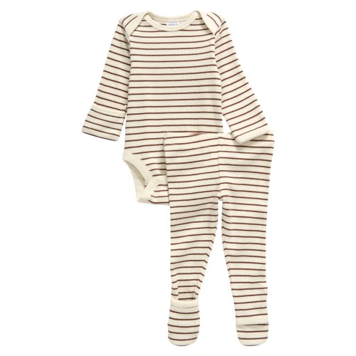 Stripe Bodysuit & Convertible Footed Pants Set, 6M