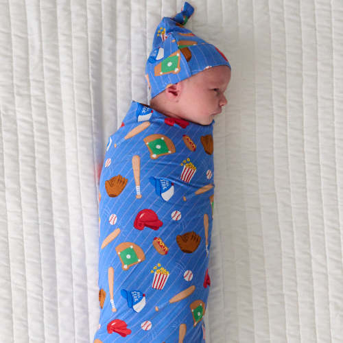 Blue All Stars Swaddle & Hat Set - Little Sleepies