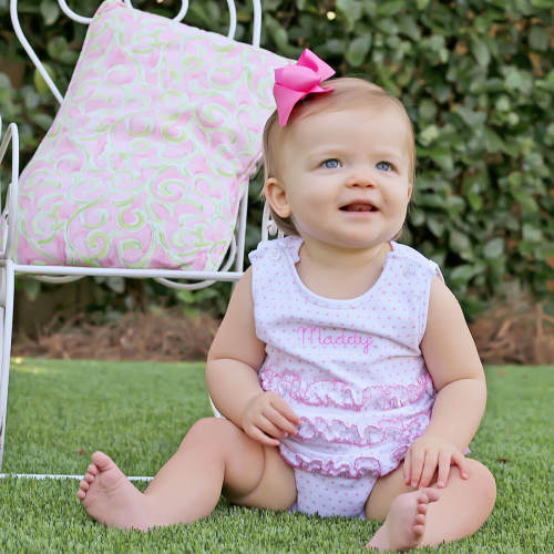 Pink Polka Dot Ruffle Bubble