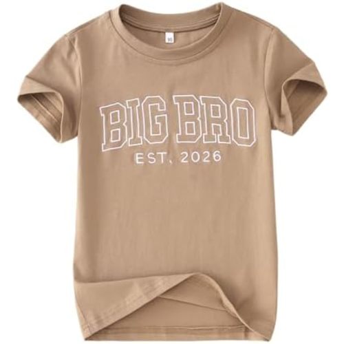 SOFEON Big Brother Shirt Toddler Boy Embroidered Big Bro Est. 2026 T-Shirt Kids Summer Short Sleeve Announcement Tees Tops