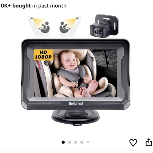 DoHonest Baby Car Camera HD 1080P - Rear-Facing Car Baby Monitor with Night Vision, Adjustable View Angle, Easy Setup, Anti-Glare Display, Safety for Kids & Infants