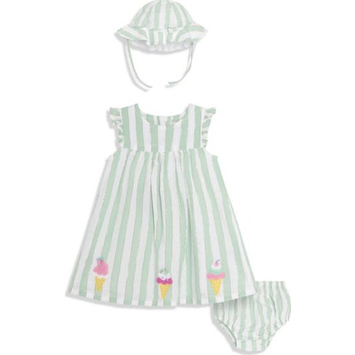 Ice Cream Appliqué Dress & Sun Hat Set, 6-12M