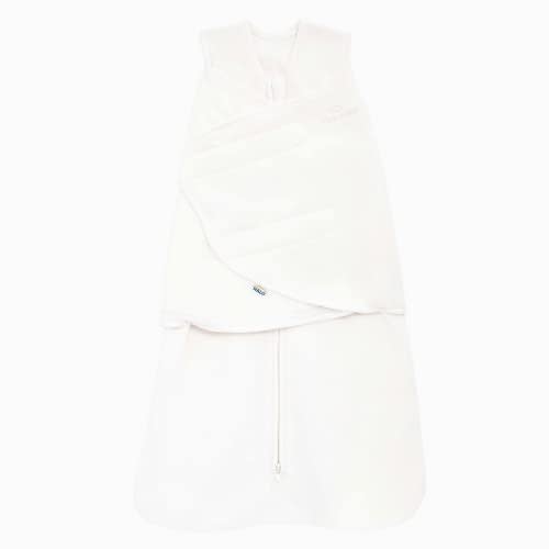 HALO Micro Fleece Sleepsack Swaddle, 3-Way Adjustable Wearable Blanket, TOG 3.0, Cream, Small, 3-6 Months
