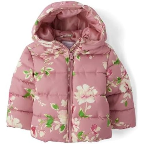 The Children's Place Baby and Toddler Girls' Medium Weight Wind-Resistant, Water-Resistant Puffer Jacket