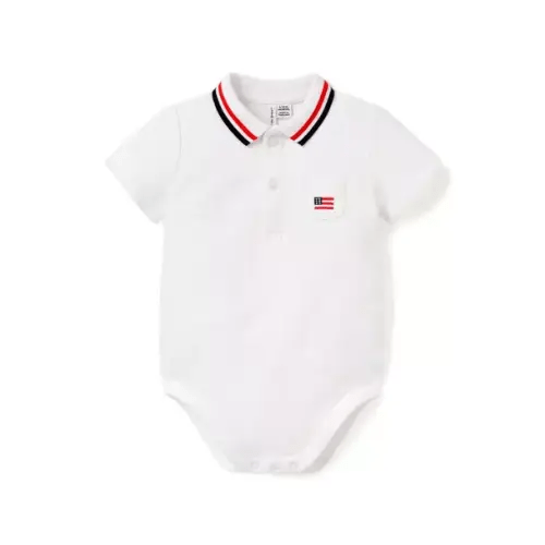 Baby White Baby Embroidered Flag Pique Polo Bodysuit by Janie and Jack
