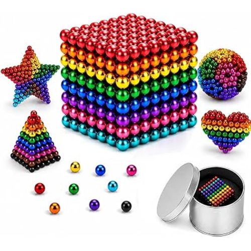 Fidget Magnetic Balls for Adult Stress Relief, Puzzle Magnet Putty Beads Creative Magnetic Balls for Desk Office Sculpture Building, 1000 Pieces