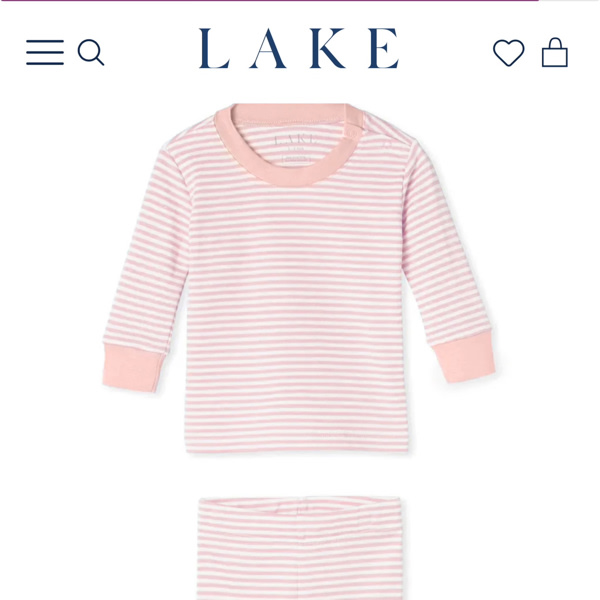LAKE | Baby | Pima Cotton Pajamas | English Rose Stripe Baby Long-Long Set