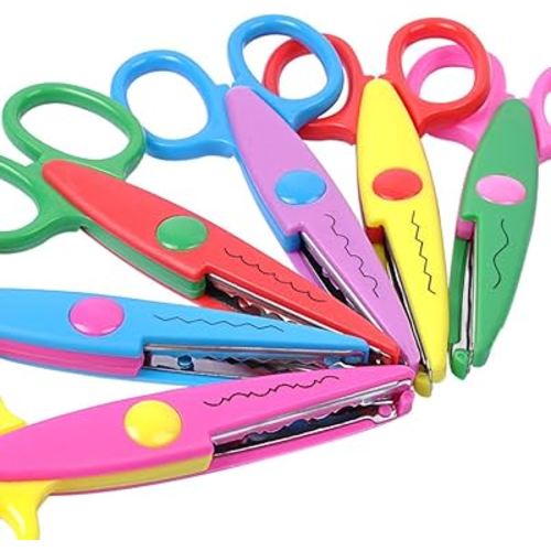 UCEC Craft Scissors Decorative Edge, Scissors for Crafting, Craft Scissors, Zig Zag Scissors, Kids Scissors, Pattern Scissors for Kids Adults, Back to School Supplies, Scrapbook Scissors, 6 Pack