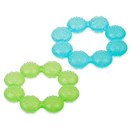 Nuby™ IcyBite 2-Pack Soother Ring Teethers in Aqua/Green
