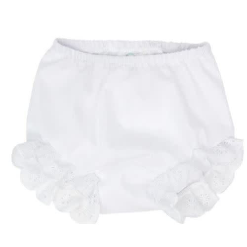 White Double Seat Diaper Cover with Eyelet (Monogram Included)
