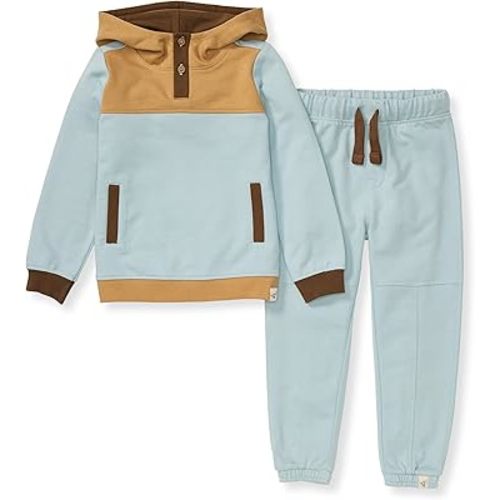 Burt's Bees Baby baby-boys Shirt and Pant Set, Top & Bottom Outfit Bundle