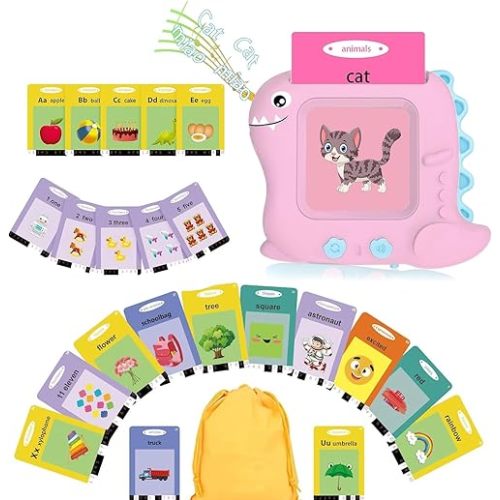 Talking Flash Cards for Toddlers 1-5 Years Old, Pocket Speech Therapy & Autism Sensory Toy with 336 Sight Words, Montessori Educational Learning Device Gift