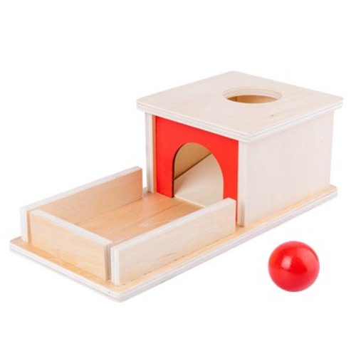 IROINID Object Permanence Box Wooden Toy Tray and Ball Drop Baby First Learning Toys