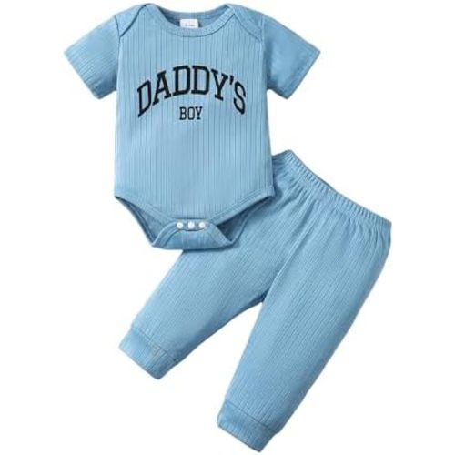 SUNNY PIGGY Baby Boy Clothes Infant Newborn Outfits Short Sleeve Romper Long Pants Set Summer Clothing 0-18M
