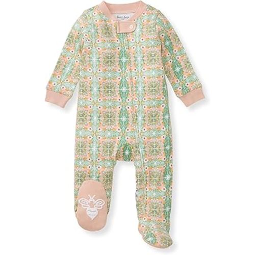 Burt's Bees Baby Baby Girls' 100% Organic Cotton Zip Front One-Piece Sleep & Play Loose Fit Pajamas