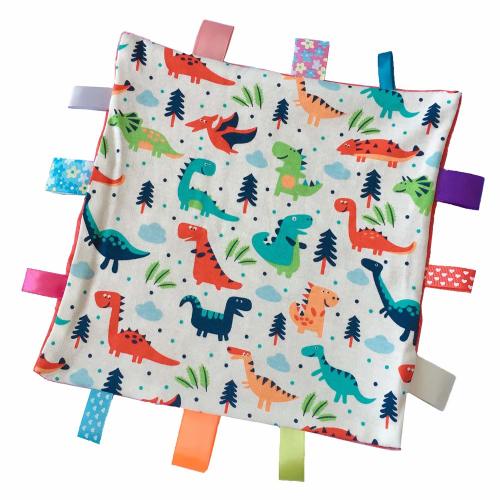 Baby Sensory Blanket with Tags Security Taggy Blanket Sensory Toy Appease Towel for Newborn Shower Gift
