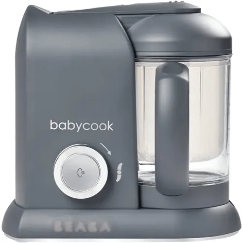 BEABA Babycook Solo 4 in 1 Baby Food Maker, Baby Food Processor, Steam Cook and Blender, Large Capacity 4.5 Cups, Cook healthy baby food at Home, Dishwasher Safe, Charcoal