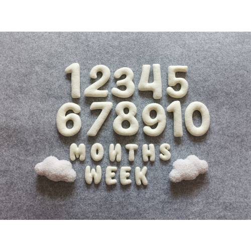 Baby milestone numbers set, Baby Monthly and Weekly Milestone Numbers Set, baby milestone cards, baby monthly milestone, baby photo numbers